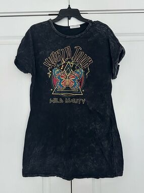 Charcoal Butterfly T-Shirt Dress